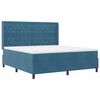 vidaXL Boxspringbett mit Kissen mit Kopfteil Blau 180 x 200 cm Samt