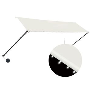 vidaXL Einziehbare Markise mit LED 350&times;150 cm Creme