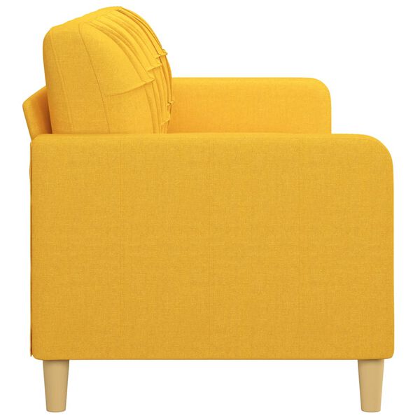 vidaXL 3-Sitzer-Sofa Hellgelb 210 cm Stoff