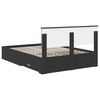 vidaXL Bettrahmen mit Kopfteil Schwarz 140 x 190 cm Holzwerkstoff