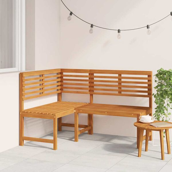 vidaXL Garten-Eckbank 140 cm Massivholz Akazie