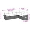 vidaXL 6-tlg. Garten-Sofagarnitur mit Kissen Schwarz Poly Rattan