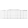 vidaXL Gabionen mit Hochbogen 9 Stk. 400x50x120/140cm Verzinktes Eisen
