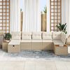 vidaXL Garten-Sofa-Set mit Kissen 7 pcs Beige Poly Rattan