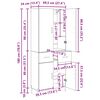 vidaXL Highboard Schwarz Eichen-Optik 69,5 x 34 x 180 cm Holzwerkstoff