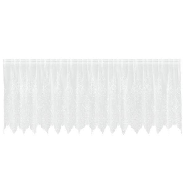 vidaXL Spitzenvorhang mit Vorh&auml;ngen Floral Wei&szlig; 80 x 400 cm Polyester