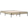 vidaXL Bettgestell Sonoma-Eiche 140x190 cm Holzwerkstoff und Metall