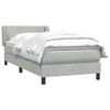 vidaXL Boxspringbett mit Matratze Hellgrau 80x210 cm Samt