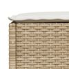 vidaXL Gartenhocker mit Kissen Beige 63,5x56x32 cm Poly Rattan