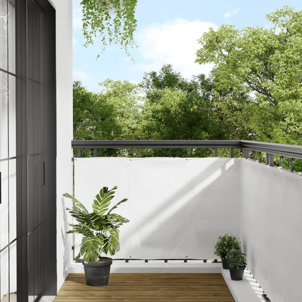 vidaXL Balkon-Sichtschutz Wei&szlig; 90x800 cm 100 % Polyester-Oxford