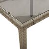 vidaXL 7-tlg. Garten-Essgruppe mit Kissen Grau Poly Rattan und Glas