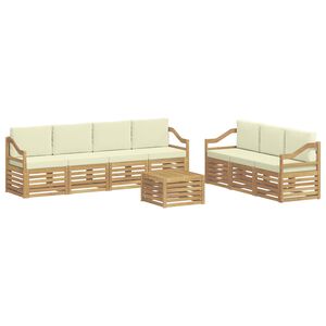vidaXL Sofagarnituren 8 stk. Wei&szlig; und Creme Polyester