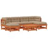 vidaXL Garten-Lounge-Set 7 stk. Wachsbraun Massives Kiefernholz
