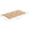 vidaXL Gartenbank mit Beige Auflage 112 cm Massivholz Teak