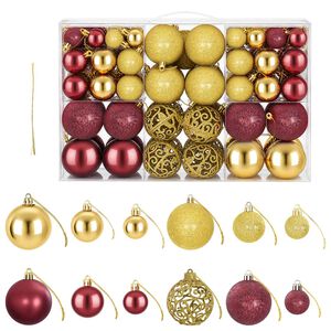 vidaXL Weihnachtskugeln 100 Stk. Golden und Weinrot 3 / 4 / 6 cm