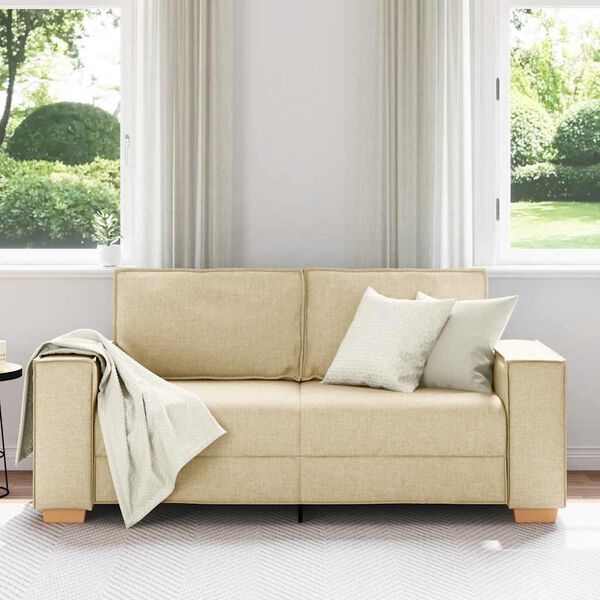 vidaXL 2-Sitzer Sofa Creme 140 cm Stoff