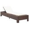 vidaXL Sonnenliege mit Auflage Braun Poly Rattan