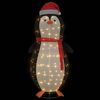 vidaXL Schnee-Pinguin Figur Warmes Weiß 78 x 88 x 180 cm Stoff