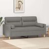 vidaXL 2-Sitzer-Sofa mit Kissen Dunkelgrau 140 cm Stoff