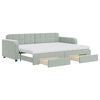 vidaXL Tagesbett Ausziehbar mit Schubladen Hellgrau 80x200 cm Samt