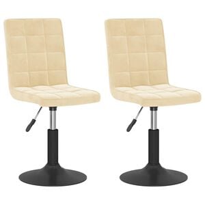 vidaXL Esszimmerst&uuml;hle 2 Stk. Drehbar Creme Samt