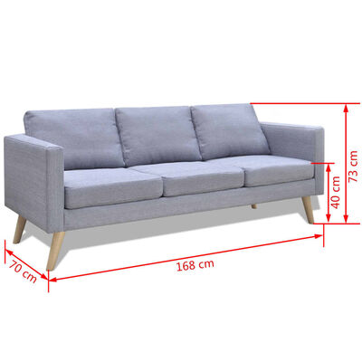 vidaXL Sofa Set 2-Sitzer und 3-Sitzer Stoff Hellgrau