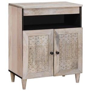 vidaXL Sideboard Bleached White 60 x 33 x 75 cm Massivholz Mango