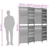 vidaXL Paravent 4-tlg. Grau Poly Rattan