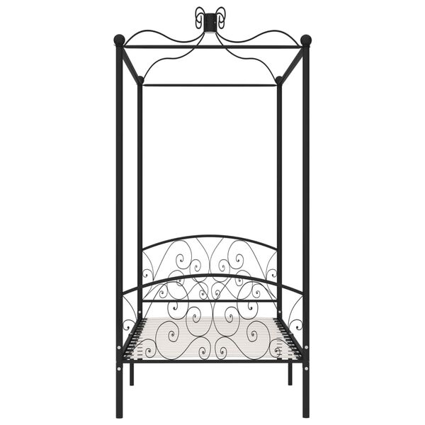 vidaXL Himmelbett-Gestell Schwarz Metall 100 x 200 cm