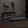 vidaXL Bettgestell mit Kopfteil & LED-Leuchten R&auml;uchereiche 160x200 cm