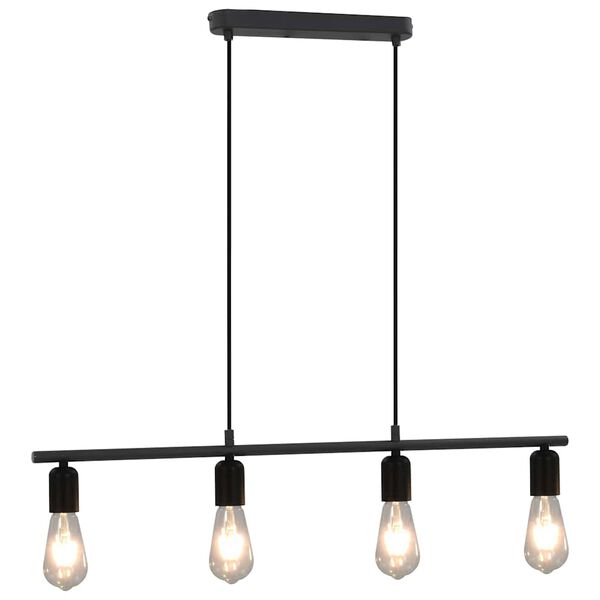 vidaXL Deckenleuchte mit Gl&uuml;hlampen 2 W Schwarz 80 cm E27