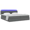 vidaXL Bett mit Stauraum und LED Dunkelgrau 200 x 200 cm Polyester