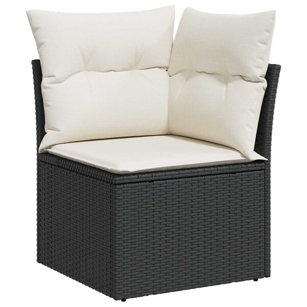 vidaXL Gartensofa-set mit Kissen 12 pcs Schwarz Poly-Rattan