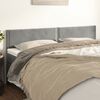 vidaXL Kopfteile Hellgrau 200x5x78/88 cm Samt
