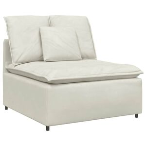 vidaXL Modulares Sofa Mittelmodul mit Kissen Creme 100 cm