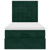 vidaXL Ottoman-Bett mit Matratzen & LEDs Dunkelgr&uuml;n 90x190 cm Samt