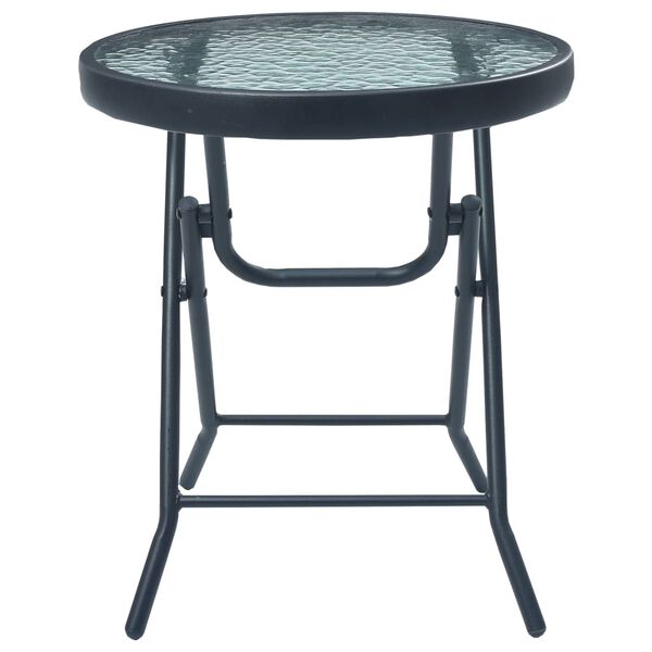 vidaXL 3-tlg. Bistro-Set Schwarz Stahl