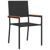 vidaXL Garten Essgruppe mit Kissen 5 pcs Schwarz Poly-Rattan