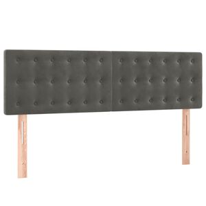 vidaXL Kopfteile Dunkelgrau 144x5x78/88 cm Samt