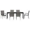 vidaXL Garten Essgruppe 7 pcs Grau Pulverbeschichteter Stahl