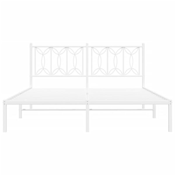 vidaXL Bettgestell mit Kopfteil Metall Wei&szlig; 160x200 cm