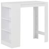 vidaXL Bartisch mit Regal Wei&szlig; 110x50x103 cm