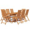 vidaXL 9-tlg. Garten-Essgruppe Massivholz Akazie 160-240 cm