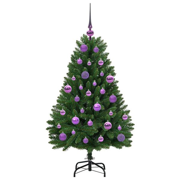 vidaXL K&uuml;nstlicher Weihnachtsbaum Gr&uuml;n 120 cm PVC und Metall