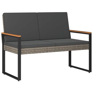 vidaXL Bank Outdoor 2 -Seater 107 x 61 x 80 cm Poly-Rattan Rechteckig