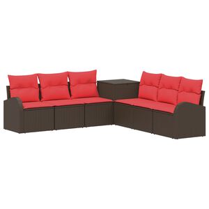 vidaXL Sofa Set 7 stk. Braun und Rot 124 x 62 x 69 cm