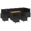 vidaXL Garten-Sofa-Set mit Kissen mit Speicher 10 pcs Schwarz