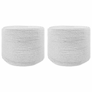 vidaXL Baumwollzwirn 2 stk. 2 mm 100 m Wei&szlig; 100% Baumwolle