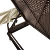vidaXL Sonnenliege mit Dach Braun Poly Rattan