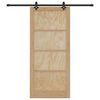 vidaXL Schiebet&uuml;r Nat&uuml;rlich und Schwarz 93 x 211 cm